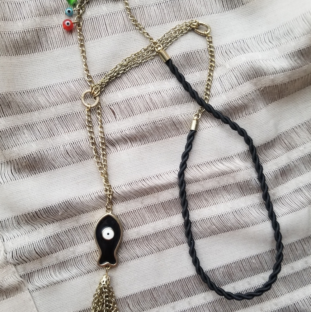 Evil Eye Necklace, Tarot, 90s, Chocker, Summer Necklace, Evil Eye, Good Luck
